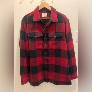 Fjallraven Fjall Raven Red and Black Plaid Men's Shirt Jacket size XXL